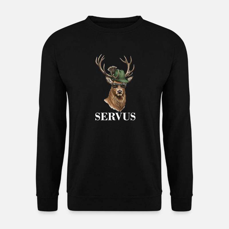 Hirsch Reh Servus - Unisex Pullover - Schwarz