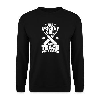 Cricketer - Unisex Sweatshirt - black - Front - Alina (178cm) & Michal (187cm)
