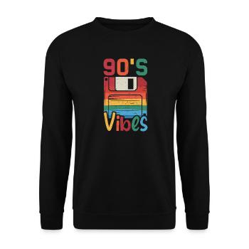 90s Vibes Cassette Retro - Unisex Sweatshirt - black - Front - Alina (178cm) & Michal (187cm)