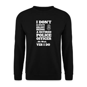 Retired Police Law Enforcement - Unisex Sweatshirt - black - Front - Alina (178cm) & Michal (187cm)
