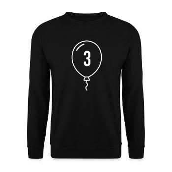 Balloon Number 3 – Birthday & Party Design - Unisex Sweatshirt - black - Front - Alina (178cm) & Michal (187cm)