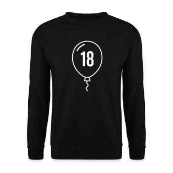 Balloon Number 18 – Birthday & Party Design - Unisex Sweatshirt - black - Front - Alina (178cm) & Michal (187cm)
