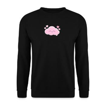 Pink Cloud Hearts Kawaii - Unisex Sweatshirt - black - Front - Alina (178cm) & Michal (187cm)
