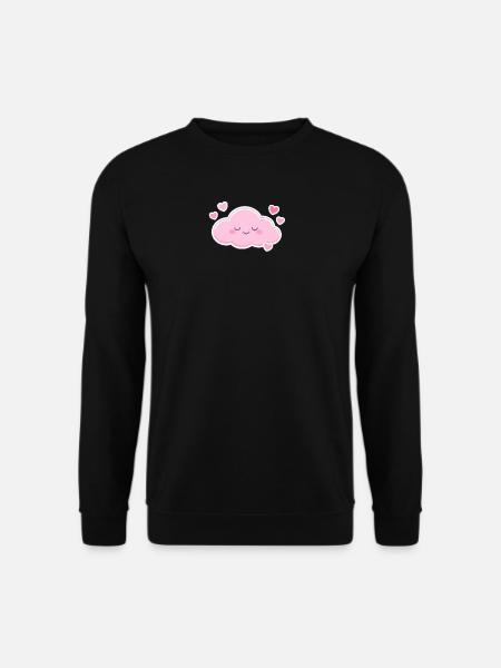 Pink Cloud Hearts Kawaii - Unisex Sweatshirt - black