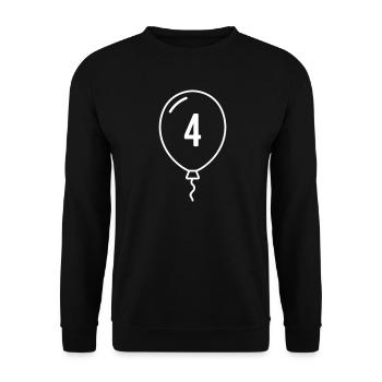Balloon Number 4 – Birthday & Party Design - Unisex Sweatshirt - black - Front - Alina (178cm) & Michal (187cm)