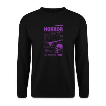 Horror Addict VHS Aesthetic Skull - Unisex Sweatshirt - black - Front - Alina (178cm) & Michal (187cm)