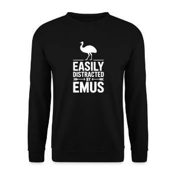 Emu Sayings Emu Funny Emu Gift - Unisex Sweatshirt - black - Front - Alina (178cm) & Michal (187cm)