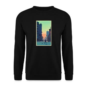 Football player #7 - Unisex Sweatshirt - black - Front - Alina (178cm) & Michal (187cm)