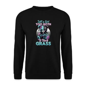 Pastel Goth Soft Goth Gaming Gamer - Unisex Sweatshirt - black - Front - Alina (178cm) & Michal (187cm)