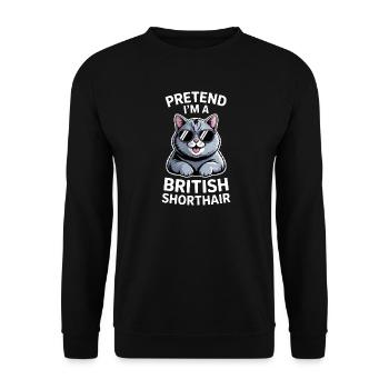Dictons britanniques à poil court : cadeau drôle de chat - Sweat-shirt Unisexe - noir - Devant - Alina (178cm) & Michal (187cm)