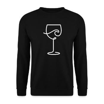 Wine glass for wine lovers and time-out - Unisex Sweatshirt - black - Front - Alina (178cm) & Michal (187cm)