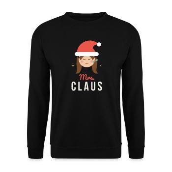 Mrs. Claus – Passende Paare Weihnachten - Unisex Pullover - Schwarz - Vorne - Alina (178cm) & Michal (187cm)