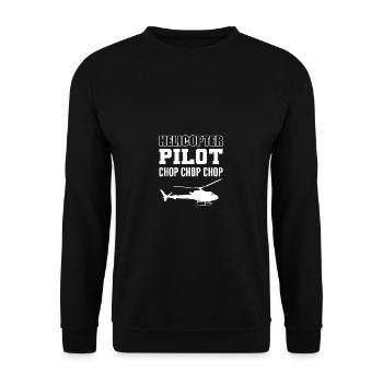 Chop Chop Kopilot Geschenk - Unisex Pullover - Schwarz - Vorne - Alina (178cm) & Michal (187cm)