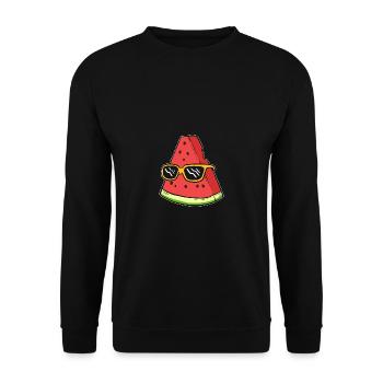 Cooling Watermelon Tourist Gift - Unisex Sweatshirt - black - Front - Alina (178cm) & Michal (187cm)