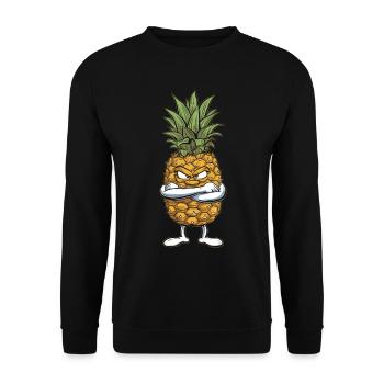 Ananas - Unisex Pullover - Schwarz - Vorne - Alina (178cm) & Michal (187cm)