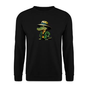 Krokodil Bucket-Hat - Unisex Pullover - Schwarz - Vorne - Alina (178cm) & Michal (187cm)