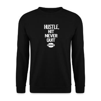 Hustle n'a jamais frappé cadeau de football américain - Sweat-shirt Unisexe - noir - Devant - Alina (178cm) & Michal (187cm)