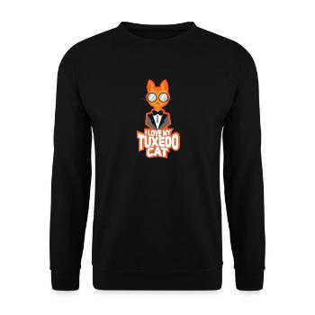 T-shirt Chats J'aime mon chat smoking - Sweat-shirt Unisexe - noir - Devant - Alina (178cm) & Michal (187cm)