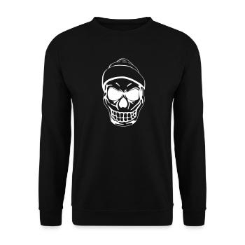 Totenkopf - Unisex Pullover - Schwarz - Vorne - Alina (178cm) & Michal (187cm)