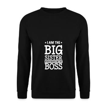 Patron de la Grande Sœur - Sweat-shirt Unisexe - noir - Devant - Alina (178cm) & Michal (187cm)