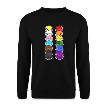 Pride Progress Flag Sheep Equality - Unisex Sweatshirt - black - Front - Alina (178cm) & Michal (187cm)