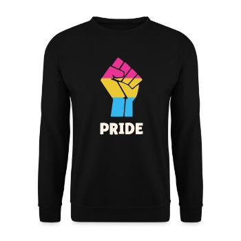 Pansexueller Stolz Faustdesign für Equality - Unisex Pullover - Schwarz - Vorne - Alina (178cm) & Michal (187cm)