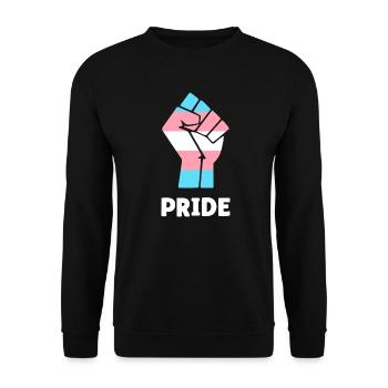 Pride Trans Pride Fist Design for Equality - Unisex Sweatshirt - black - Front - Alina (178cm) & Michal (187cm)