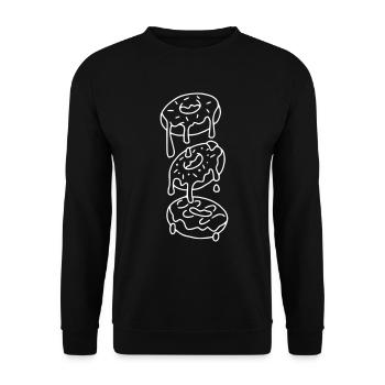 Donut Emoji Donuts Sticker Skizze weiß - Unisex Pullover - Schwarz - Vorne - Alina (178cm) & Michal (187cm)