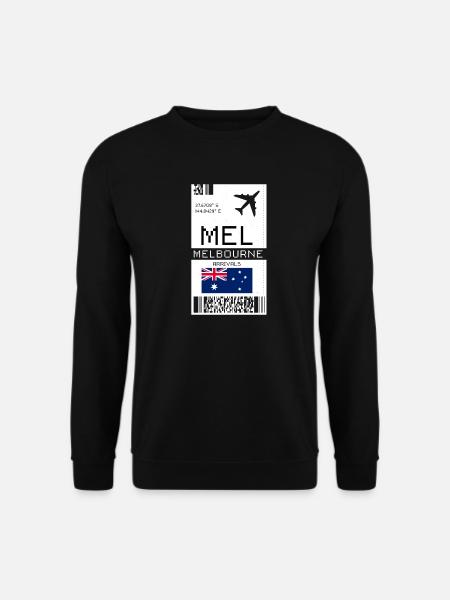 Bordkarte für Melbourne, Australien - MEL-Ticket - Unisex Pullover - Schwarz