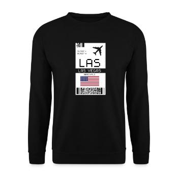 Bordkarte für Las Vegas, Nevada - Flughafen LAS - Unisex Pullover - Schwarz - Vorne - Alina (178cm) & Michal (187cm)