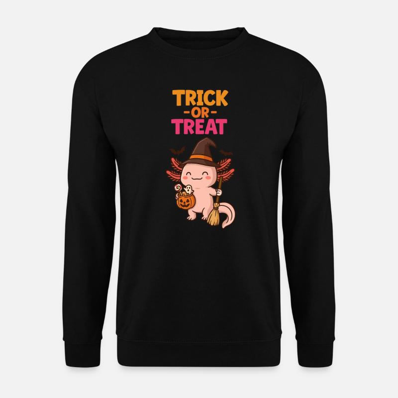 Axolotl Süßes oder Saures Halloween - Unisex Pullover - Schwarz