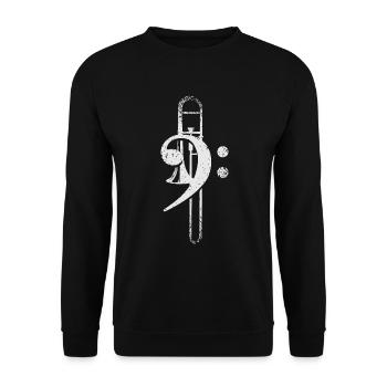 Trombone, clef, tromboniste, clef basse - Sweat-shirt Unisexe - noir - Devant - Alina (178cm) & Michal (187cm)