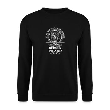BERGER PICARD Schutzengel Hundespruch Wilsigns - Unisex Pullover - Schwarz - Vorne - Alina (178cm) & Michal (187cm)
