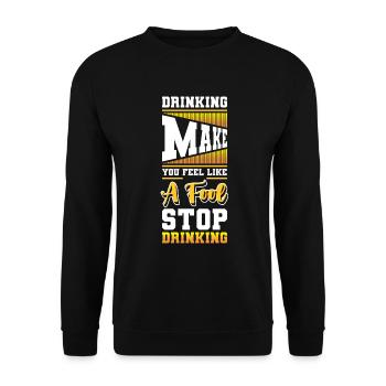 Beer Drinking Beer Belly No Thanks - Unisex Sweatshirt - black - Front - Alina (178cm) & Michal (187cm)