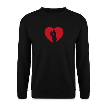 Romantisches Paar im Herzen - Unisex Pullover - Schwarz - Vorne - Alina (178cm) & Michal (187cm)