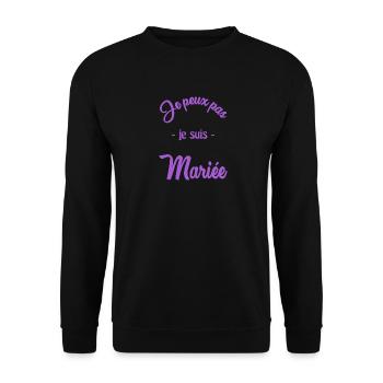 HOCHZEIT. PAAR. ICH HABE GERADE GEHEIRATET. Junggesellinnenabschied - Unisex Pullover - Schwarz - Vorne - Alina (178cm) & Michal (187cm)