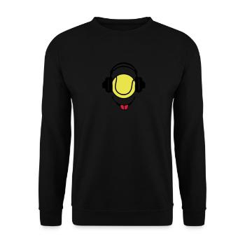 casque headphones tennis dj smiley1 - Sweat-shirt Unisexe - noir - Devant - Alina (178cm) & Michal (187cm)