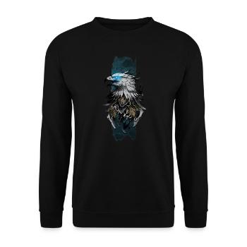 Aigle majestueux : Regard d’azur - Sweat-shirt Unisexe - noir - Devant - Alina (178cm) & Michal (187cm)