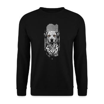 Compagnon Spotlight : Portrait de chien dalmatien - Sweat-shirt Unisexe - noir - Devant - Alina (178cm) & Michal (187cm)