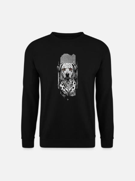 Spotlight Begleiter: Dalmatiner Hund Porträt - Unisex Pullover - Schwarz