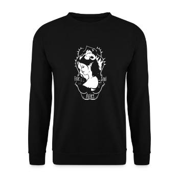 Bélier et papier - Sweat-shirt Unisexe - noir - Devant - Alina (178cm) & Michal (187cm)