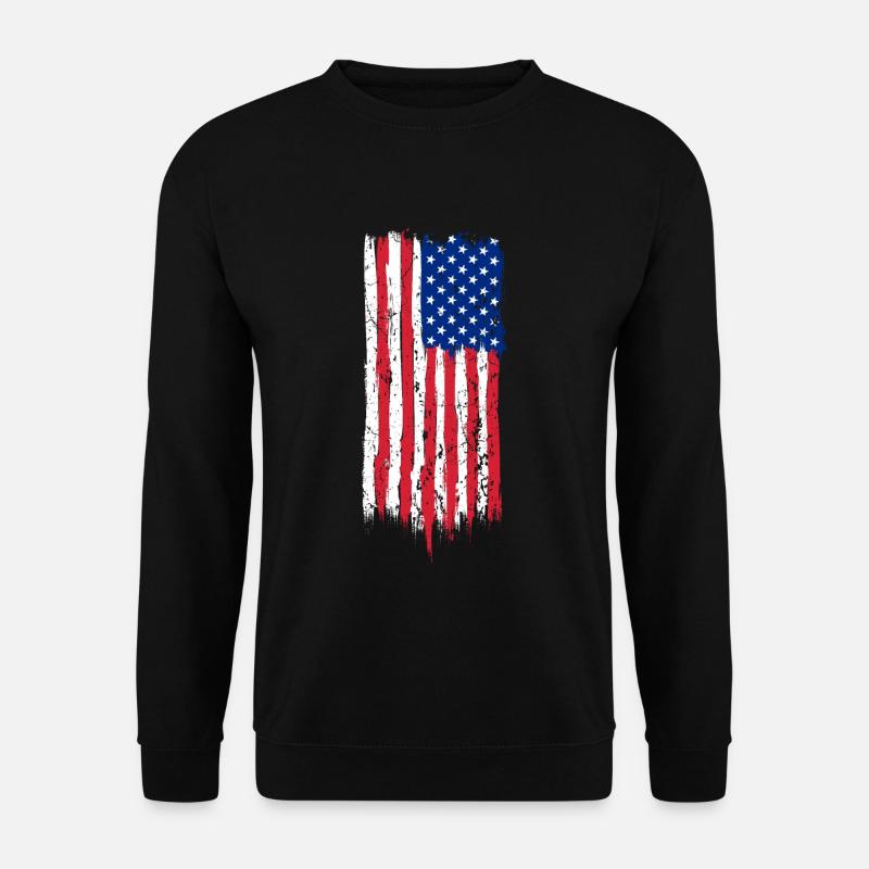 American Distressed Flag America USA Flag - Unisex Pullover - Schwarz