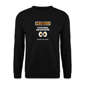 Caution vigilant friend, do not touch - Unisex Sweatshirt - black - Front - Alina (178cm) & Michal (187cm)