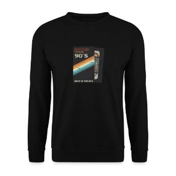 Zurück in die 90´s VHS - Unisex Pullover - Schwarz - Vorne - Alina (178cm) & Michal (187cm)