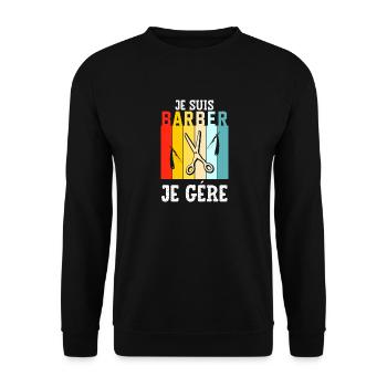 je suis barber - Sweat-shirt Unisexe - noir - Devant - Alina (178cm) & Michal (187cm)