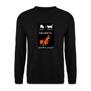 Eichhörnchen - Oachkatzlschwoaf - Unisex Pullover - Schwarz - Vorne - Alina (178cm) & Michal (187cm)