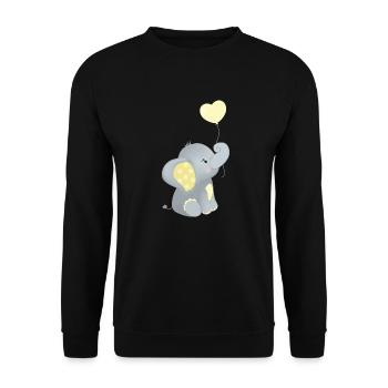 Baby Elephant Funny Sweet T-shirt Gift Idea - Unisex Sweatshirt - black - Front - Alina (178cm) & Michal (187cm)
