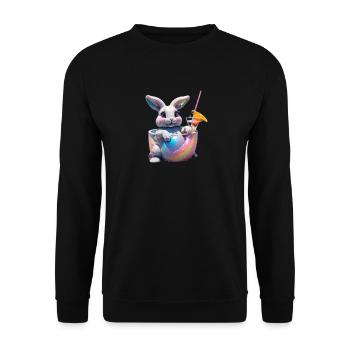 Häschen Schlurp - Unisex Pullover - Schwarz - Vorne - Alina (178cm) & Michal (187cm)
