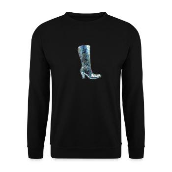 Mosaik Stiefel - Unisex Pullover - Schwarz - Vorne - Alina (178cm) & Michal (187cm)