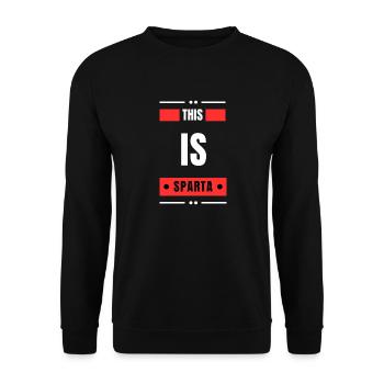 This is Sparta - Unisex Sweatshirt - black - Front - Alina (178cm) & Michal (187cm)